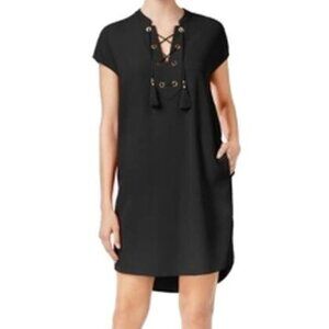 Calvin Klein Women's Lace-Up Tassel Shift Dress